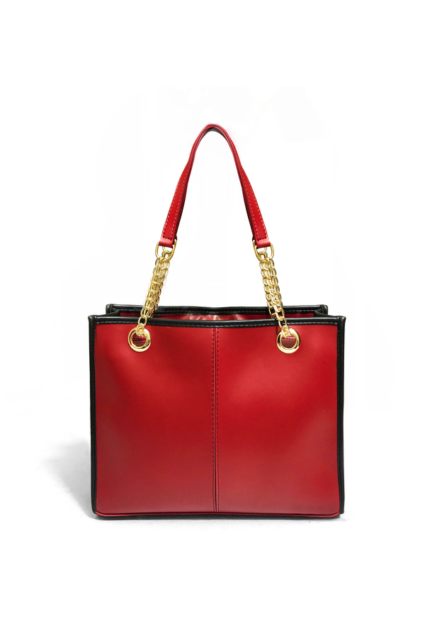 Dark Red Premium Leather Tote Bag