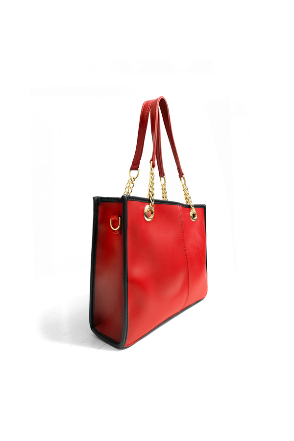 Dark Red Premium Leather Tote Bag