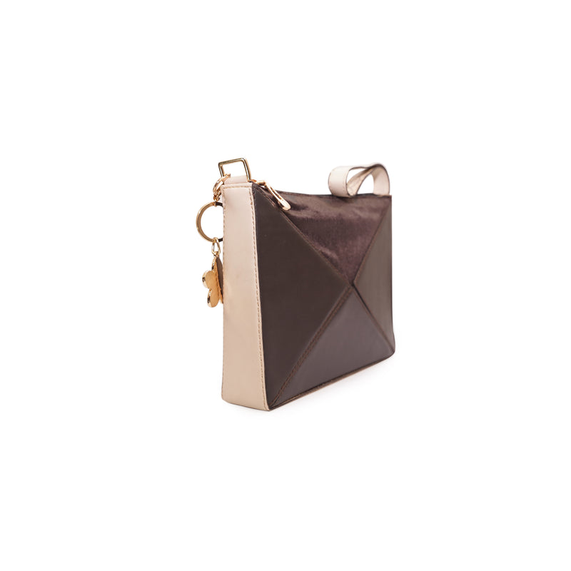 Brown Velvet Handbag