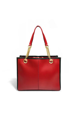 Dark Red Premium Leather Tote Bag