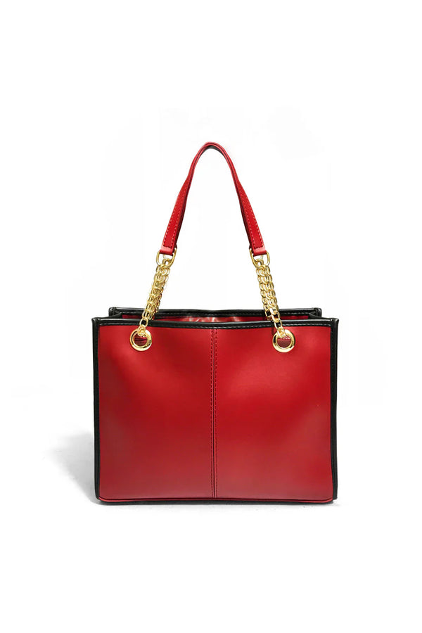 Dark Red Premium Leather Tote Bag